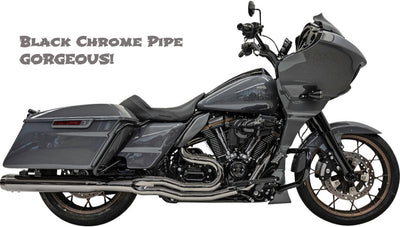 Upgrade Your Motorcycle's Style and Performance with the Bassani Xhaust Road Rage 2-into-1 Exhaust System in Black Chrome