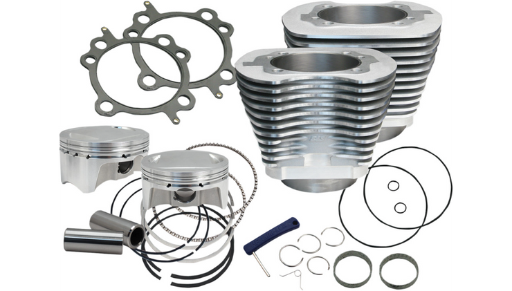 S&S CYCLE Big Bore Cylinder Kit 107" - Twin Cam - Silver