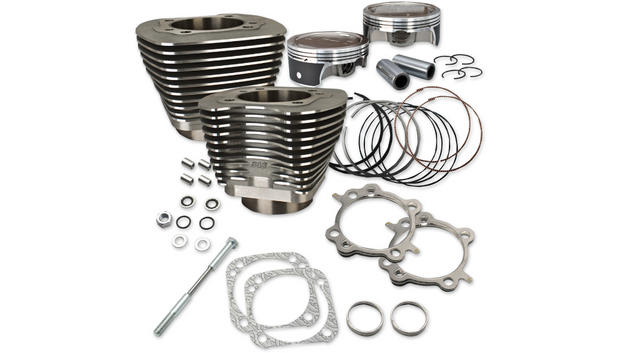 S&S CYCLE Big Bore Cylinder Kit 124" - Twin Cam - Black