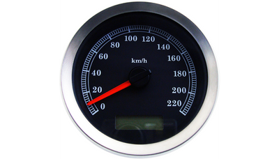 DRAG SPECIALTIES 4” Programmable Electronic Speedometer - Black Face - KM/H