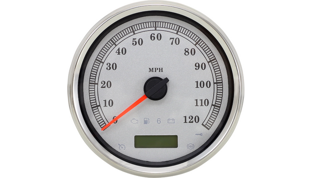 DRAG SPECIALTIES 5" Programmable Electronic Imperial Speedometer - Silver - 120 MPH