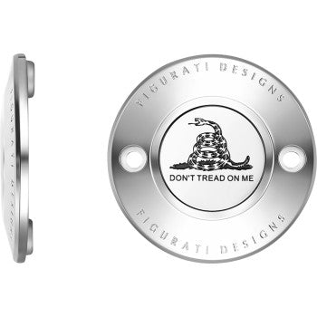 Figurati Designs Timing Cover - 2 Hole - Don't Tread on Me - Stainless Steel