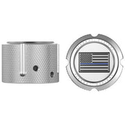 Figurati Designs Front Axle Nut Cover - Stainless Steel - Blue Line Flag