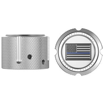 Figurati Designs Front Axle Nut Cover - Stainless Steel - Blue Line Flag