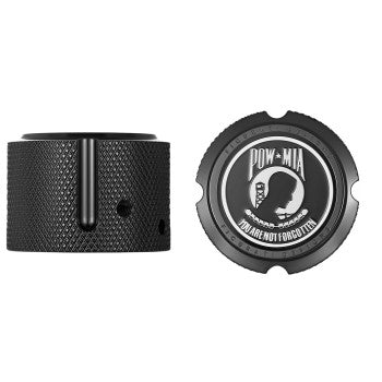 Figurati Designs Front Axle Nut Cover - Stainless Steel - Black w/POW MIA