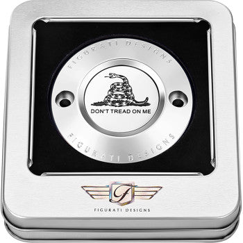 Figurati Designs Timing Cover - 2 Hole - Don't Tread on Me - Stainless Steel