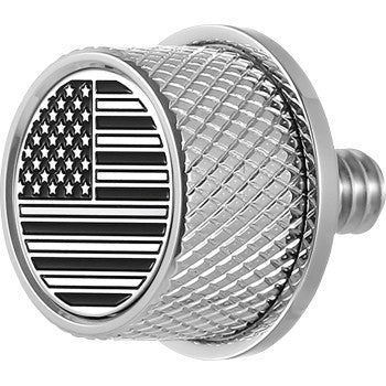 Figurati Designs Seat Screw Mounting Knob - Black/White Contrast Cut - American Flag