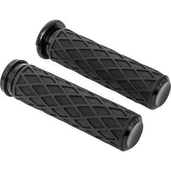 Arlen Ness Grips - Diamond - TBW - Black