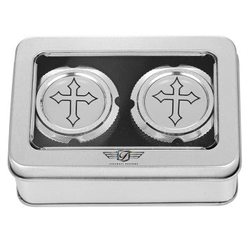 Figurati Designs Front Axle Nut Cover - Stainless Steel - Cross