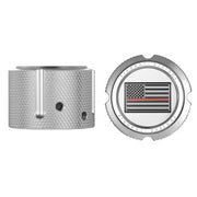 Figurati Designs Front Axle Nut Cover - Stainless Steel - Red Line Flag