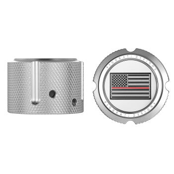 Figurati Designs Front Axle Nut Cover - Stainless Steel - Red Line Flag