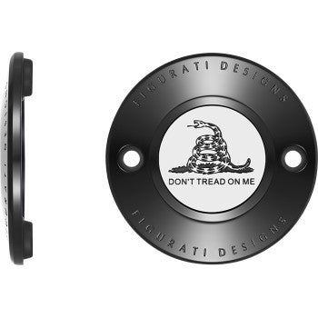 Figurati Designs Timing Cover - 2 Hole - Don't Tread on Me - Black