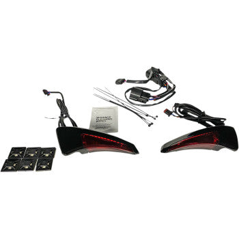 Custom Dynamics Sequential Tour Pak Seat Back Rest LED Lights Black/Red