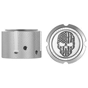 Figurati Designs Front Axle Nut Cover - Stainless Steel - American Flag Skull - Contrast Cut