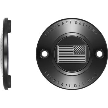 Figurati Designs Timing Cover - 2 Hole - American - Contrast Cut - Black