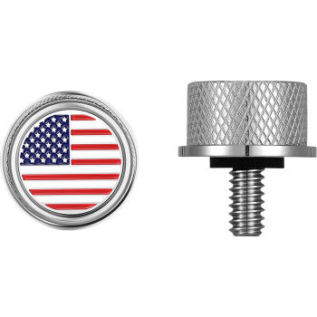 Figurati Designs Seat Screw Mounting Knob - Stainless Steel - American Flag