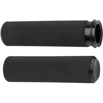 Arlen Ness Fusion Grips - Knurled - TBW - Black