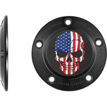 Figurati Designs Timing Cover - 5 Hole - Skull - Black