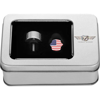 Figurati Designs Seat Screw Mounting Knob - Stainless Steel - American Flag