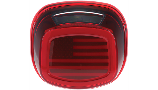 KURYAKYN Tracer US Flag LED Taillight with License Plate Light - Red