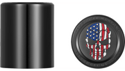 FIGURATI DESIGNS Docking Hardware Covers - Red/White/Blue American Flag Skull - Short - Black