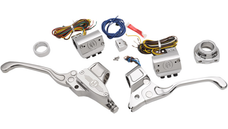 PERFORMANCE MACHINE (PM) Handlebar Control Kit - Cable - 9/16" Master Cylinder - Chrome