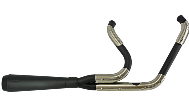 TRASK Assault 2:1 Exhaust System - Black/Stainless Steel - '07-'17 Softail