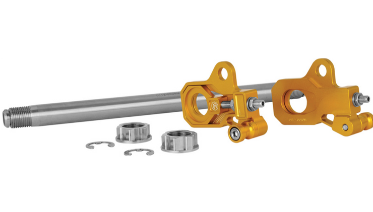 PERFORMANCE MACHINE (PM) Axle Adjuster Kit - Gold - Rear