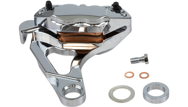 HAWG HALTERS Piston Brake Caliper 4-Piston Caliper - Rear - Chrome