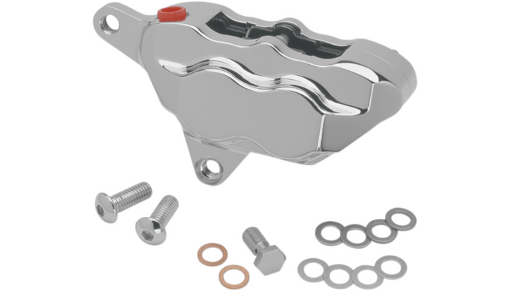 HAWG HALTERS Piston Brake Caliper 4-Piston Caliper - Front - Chrome