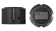 Figurati Designs Front Axle Nut Cover - Black w/American Flag - Contrast Cut - Reversed