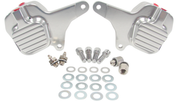 GMA ENGINEERING BY BDL Custom Billet Aluminum Front Brake Caliper Front Caliper - Dual Disc - Clear Anodized