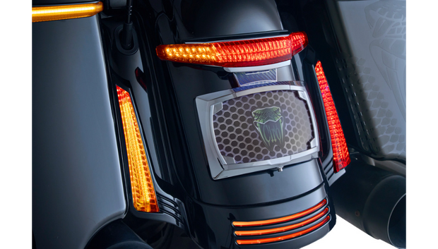CIRO Latitude Tail Light & License Plate Mount with Lightstrike™ - Light Smoke Lens - Chrome