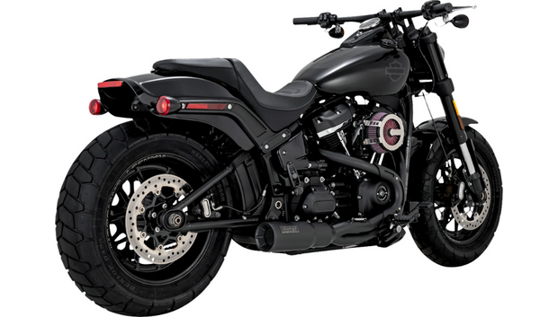 VANCE & HINES 2-into-1 Hi-Output Short Exhaust System - Black - Softail