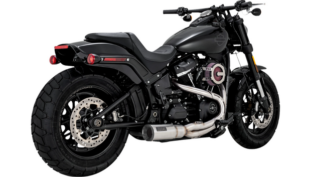 VANCE & HINES 2-into-1 Hi-Output Short Exhaust System - Brushed - Softail