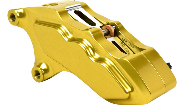 HAWG HALTERS 6 Piston Front Direct Bolt-On Brake Caliper for 13" Rotor 6-Piston Caliper - Front - Gold - 13"