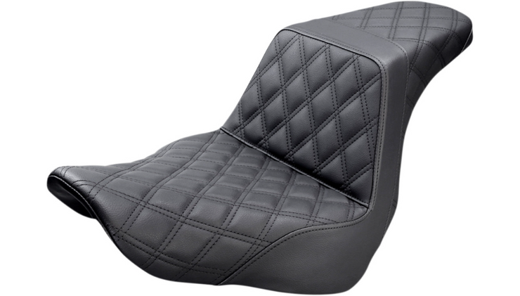 SADDLEMEN Step-Up Seat — Full Lattice Stitch - Black - '08-'23 FL