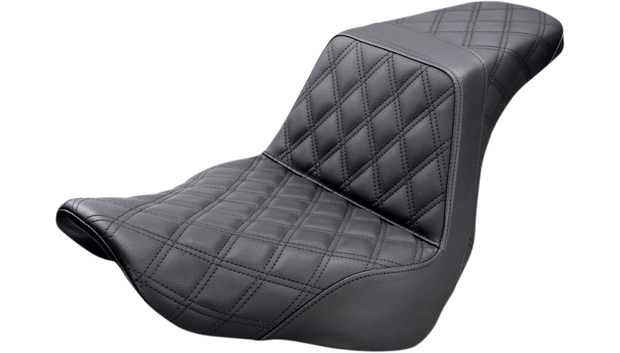 SADDLEMEN Step-Up Seat - Full Lattice Stitch - Black - FXLR - FLSB