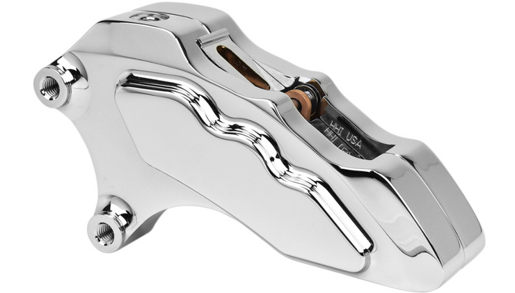 HAWG HALTERS Piston Front Direct Bolt-On Brake Calipers for 13" Rotor 6-Piston Caliper - Front - Chrome - 13"