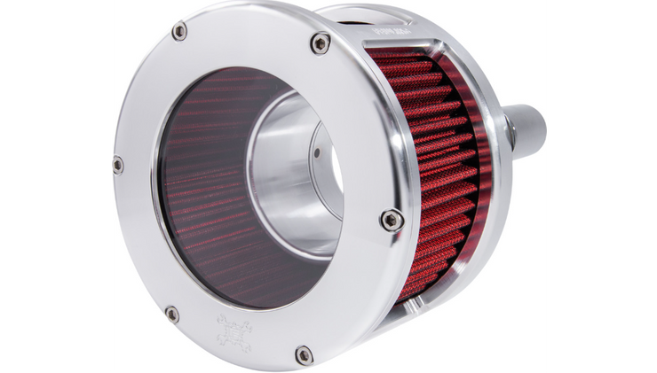 Feuling Air Cleaner - BA Race Series - Raw - Clear Cover - Red - M8