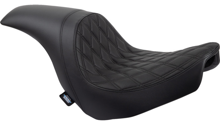 Drag Specialties Predator Seat - Double Diamond w/ Black Stitching - Vinyl - FLSB/FXLR '18-'21