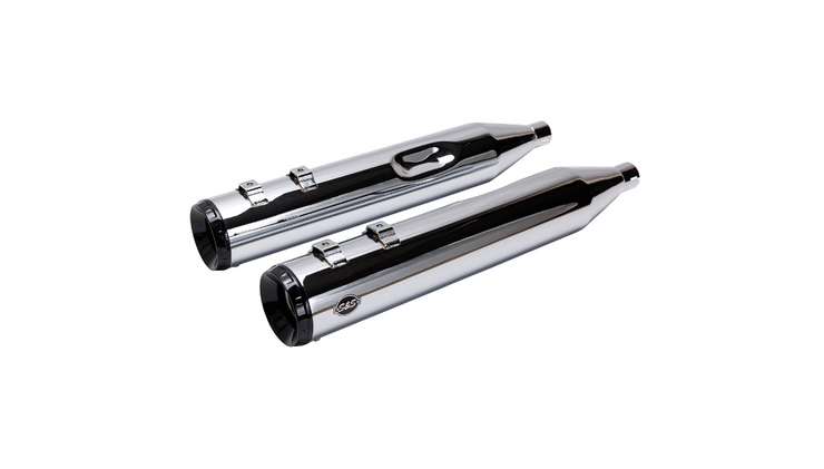 S&S CYCLE 4-1/2" GNX Slip-On Mufflers - Chrome - Twin Cam