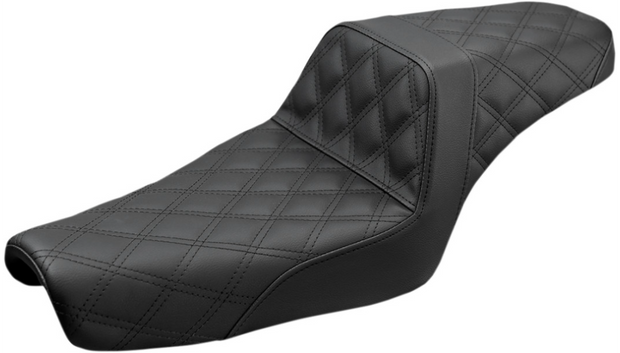 SADDLEMEN Full Lattice Stitch Step-Up Seat - Black - Sportster XL