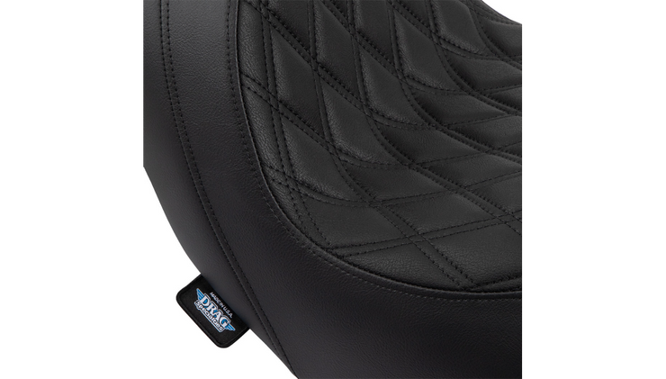 Drag Specialties Predator Seat - Double Diamond w/ Black Stitching - Vinyl - FLSB/FXLR '18-'21